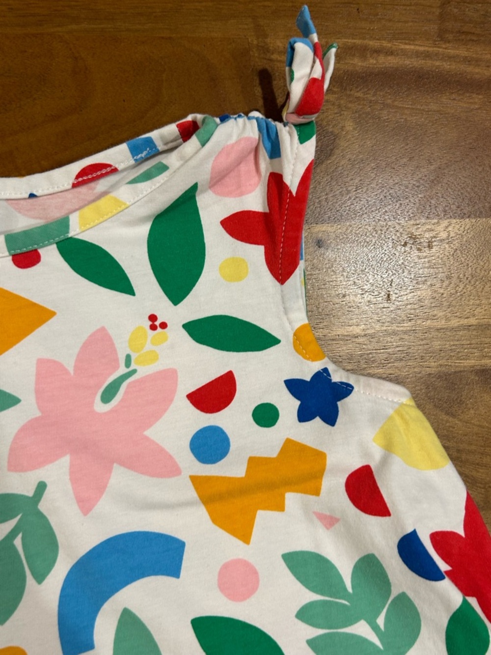 Hanna Andersson Girls Colorful Floral & Leaf Print Flowy Cotton Sundress Sz. 150 - Picture 4 of 10